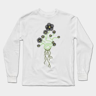 Spiral Flower: Black Long Sleeve T-Shirt